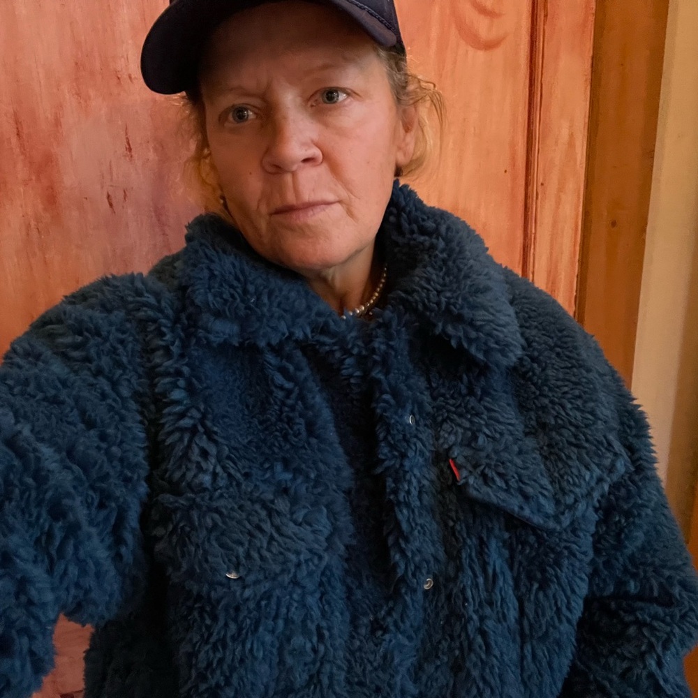 Levi’s Teal Faux fur shearling puffer jacket - Picture 7 of 9